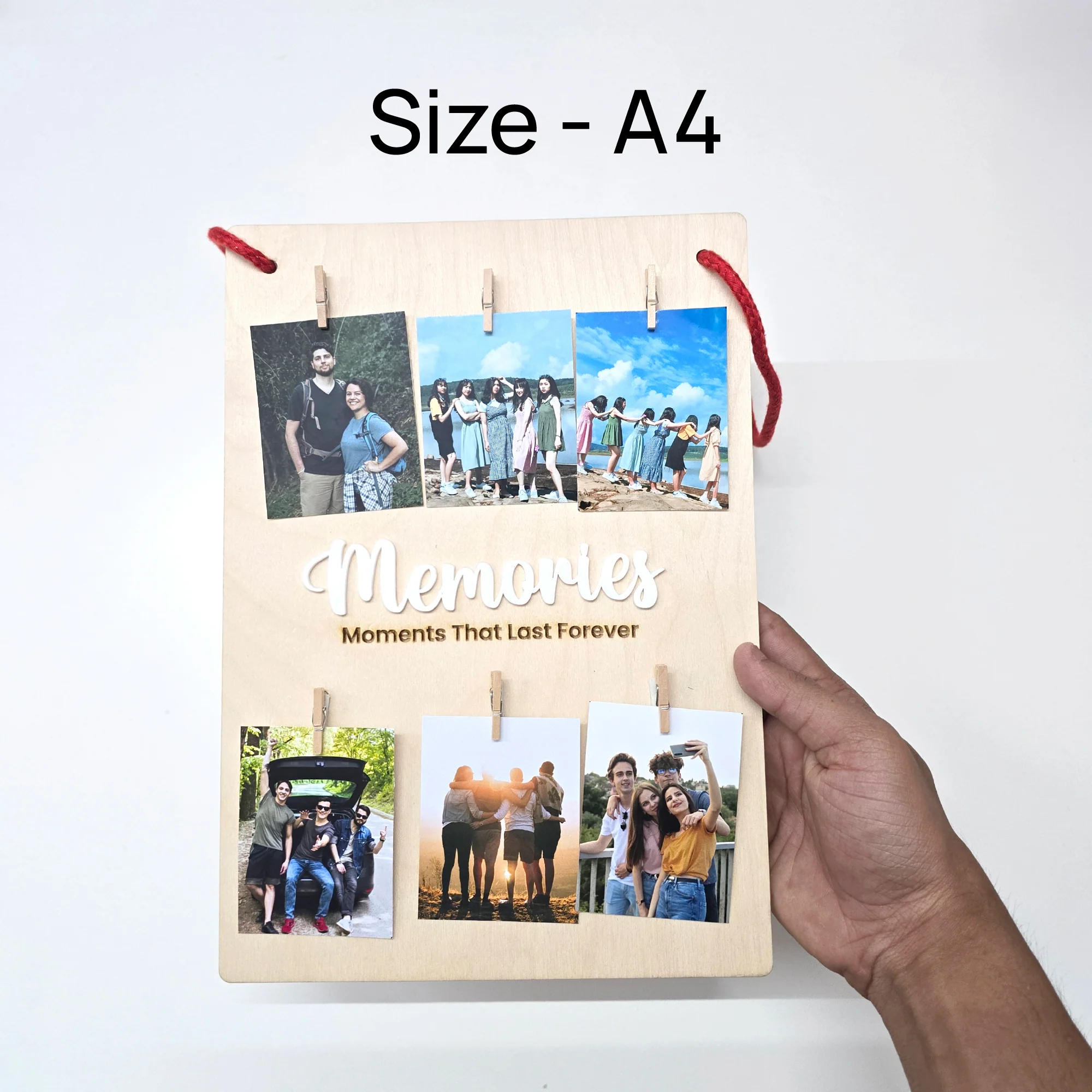 Custom Wooden Memories Hanger Board – Display Your Best Moments - Image 2