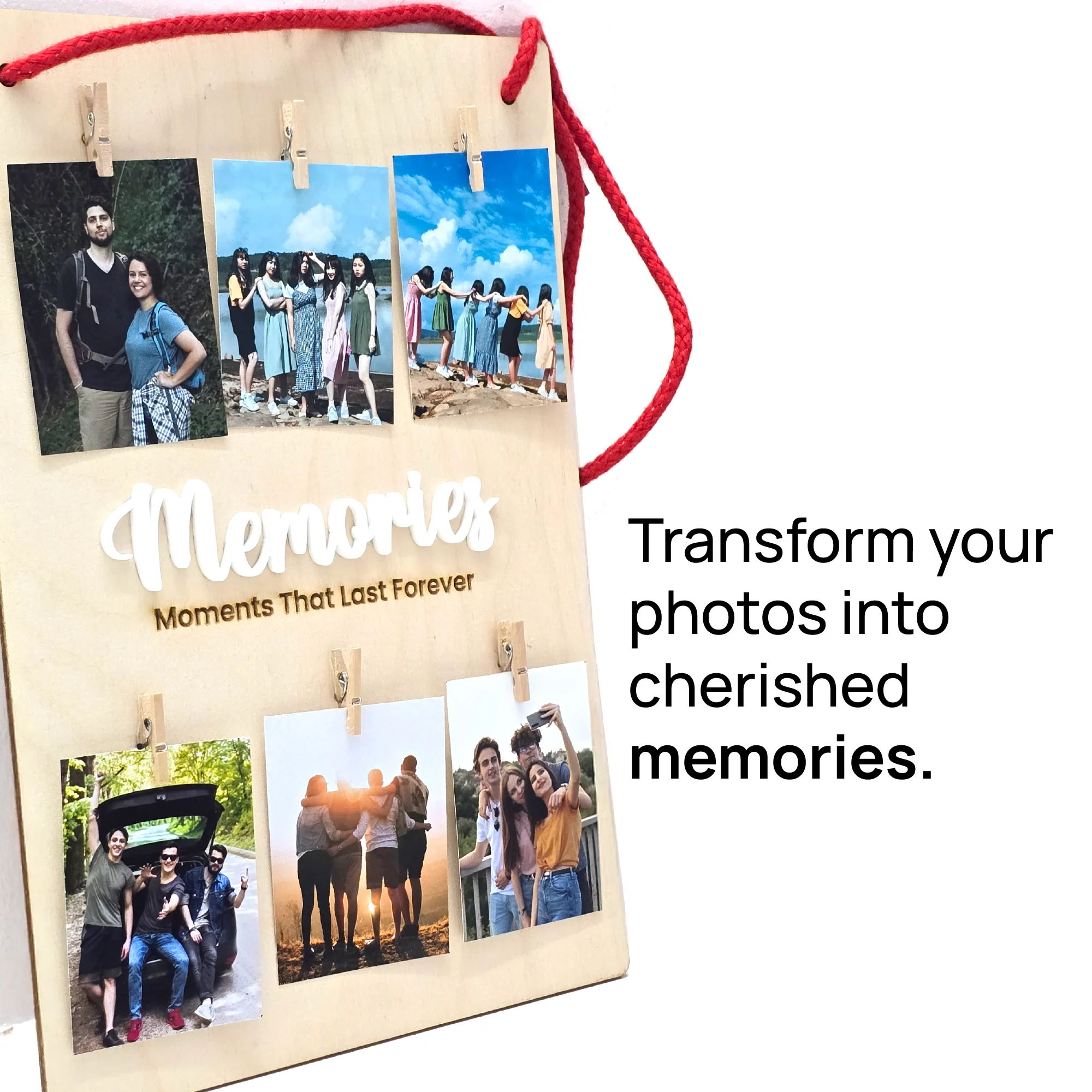 Custom Wooden Memories Hanger Board – Display Your Best Moments - Image 6