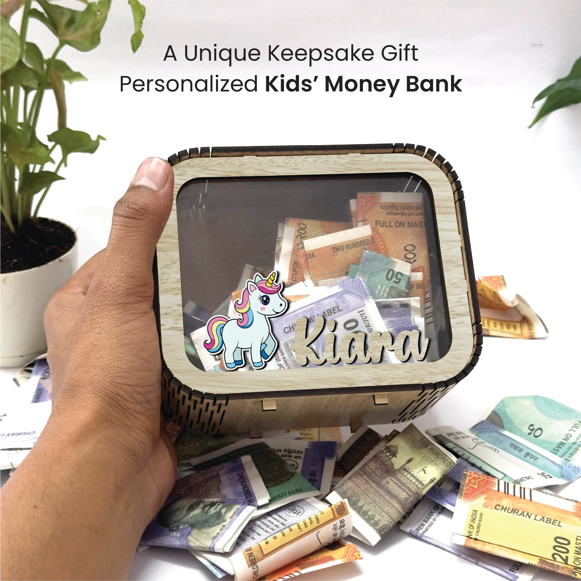 Custom Wooden Piggy Bank – A Fun Way to Learn Smart Saving! - Image 2