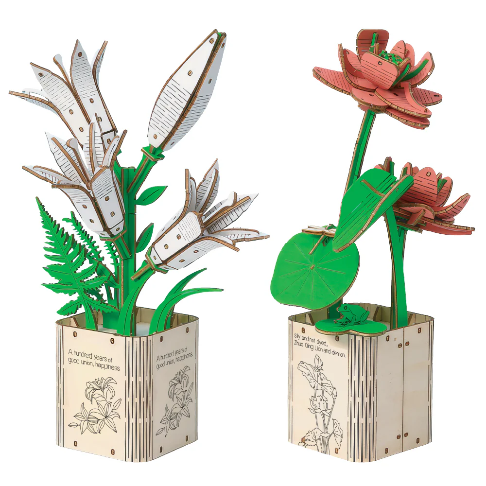 🕊️ PEACE & CALM – 3D Wooden Flower Pots