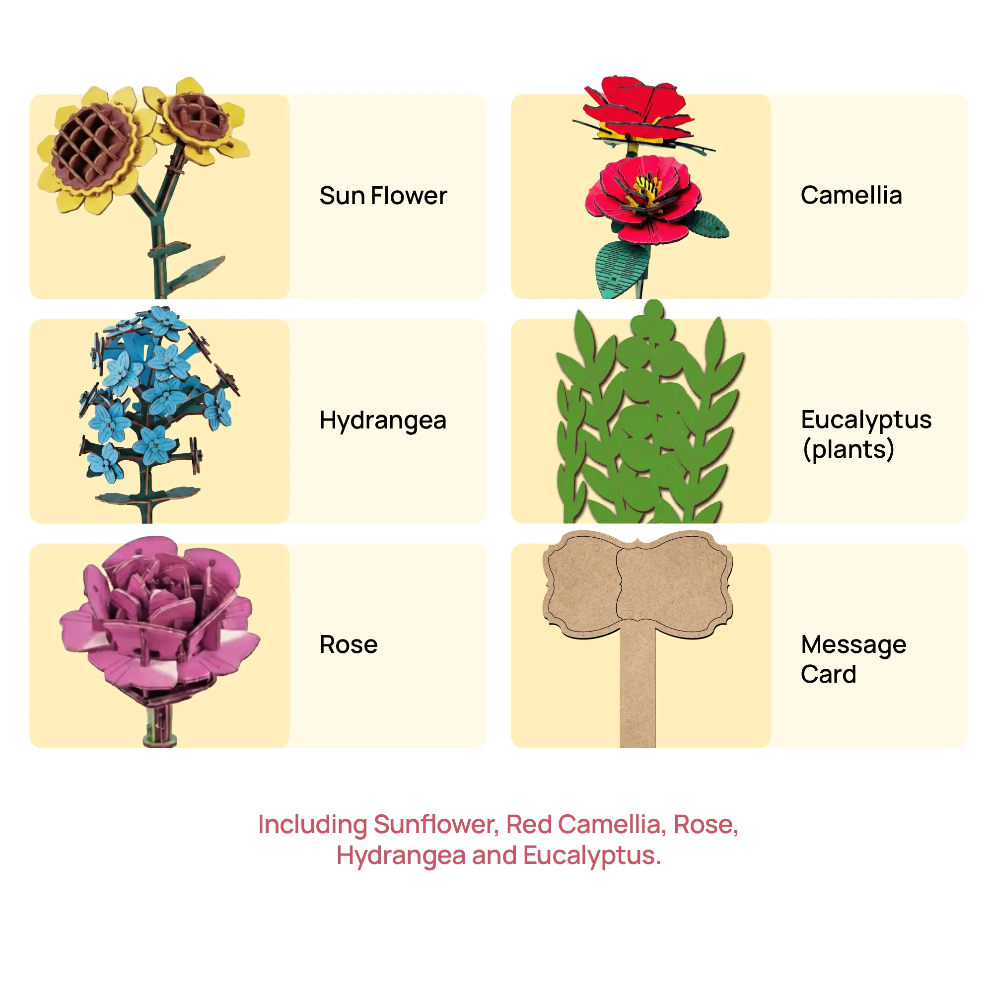 DIY Wooden Flower Bouquet | 3D Wooden Puzzle Craft Kit for Home Décor & Gifting | Gifts Joy - Image 5