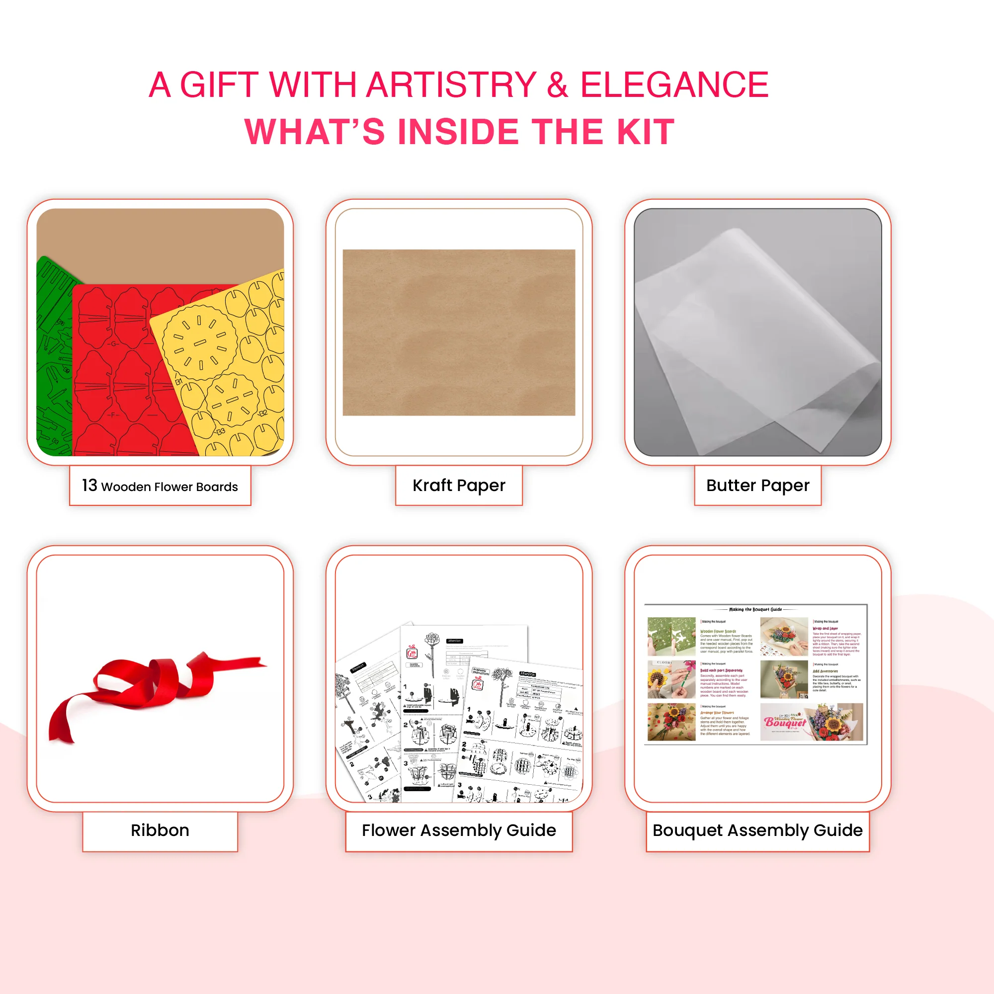 DIY Wooden Flower Bouquet | 3D Wooden Puzzle Craft Kit for Home Décor & Gifting | Gifts Joy - Image 6