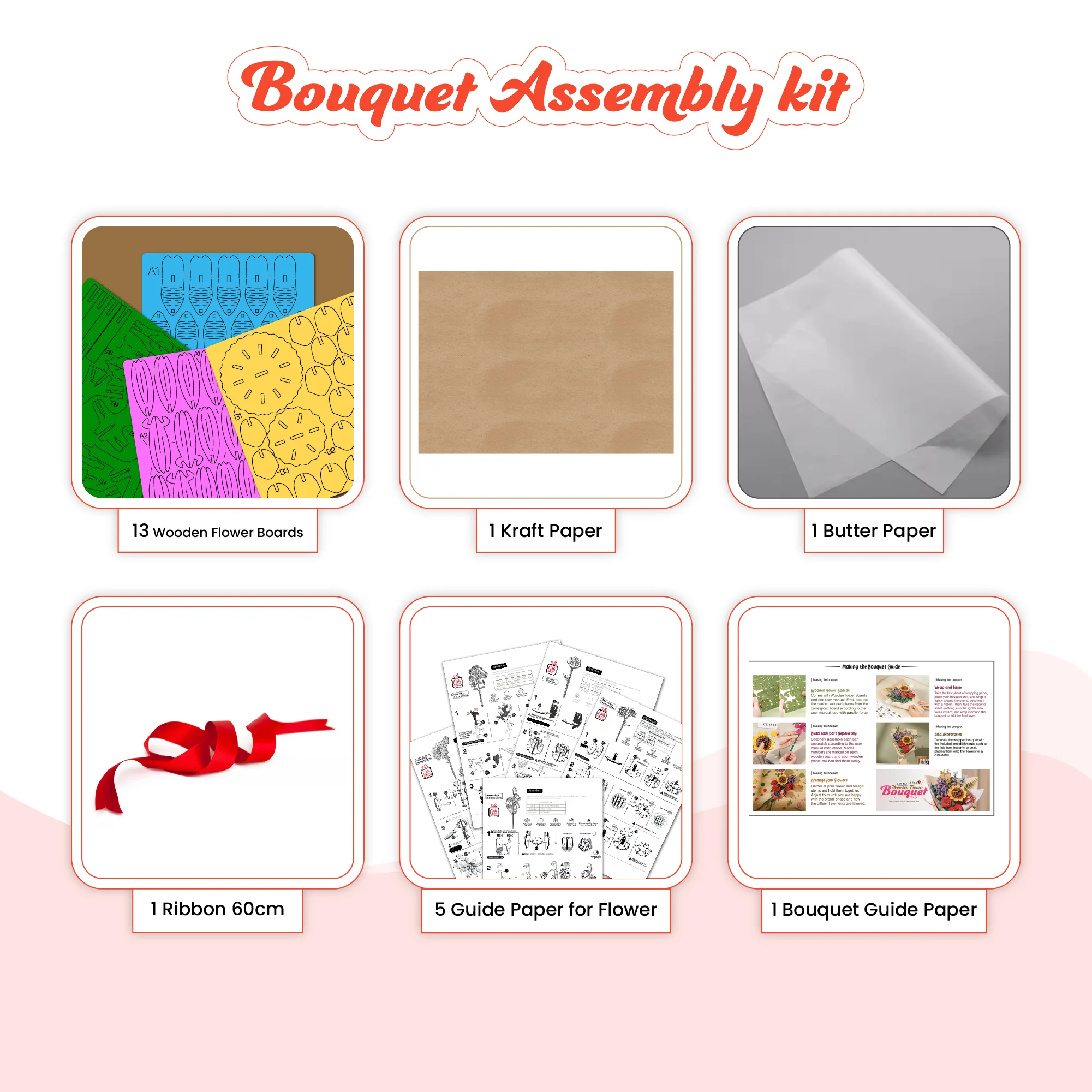 DIY Wooden Flower Bouquet | 3D Wooden Puzzle Craft Kit - Image 6