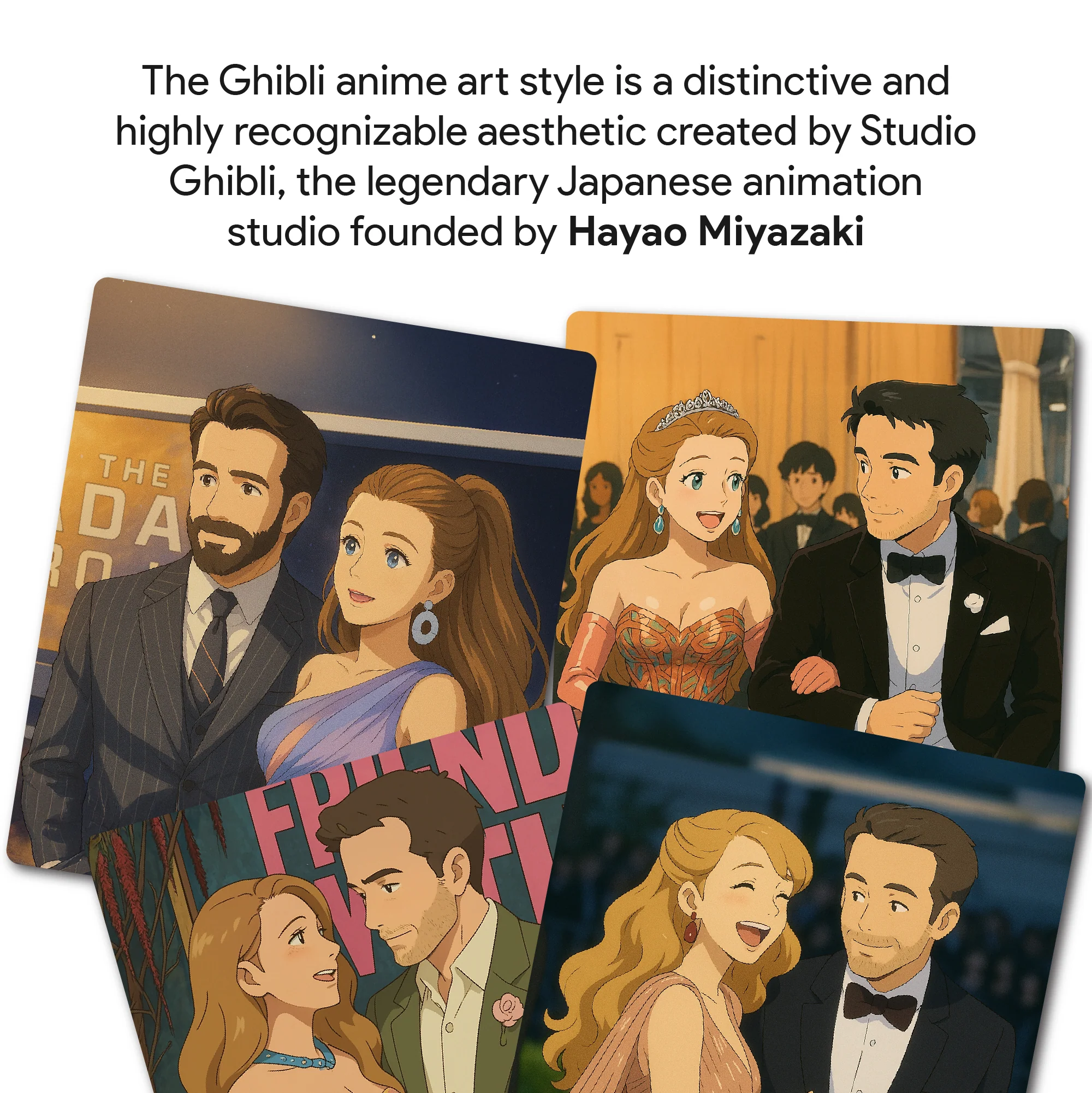 Personalised Couple Wooden Ghibli Anime Art Style Fridge Magnet Set of 4 - Image 7