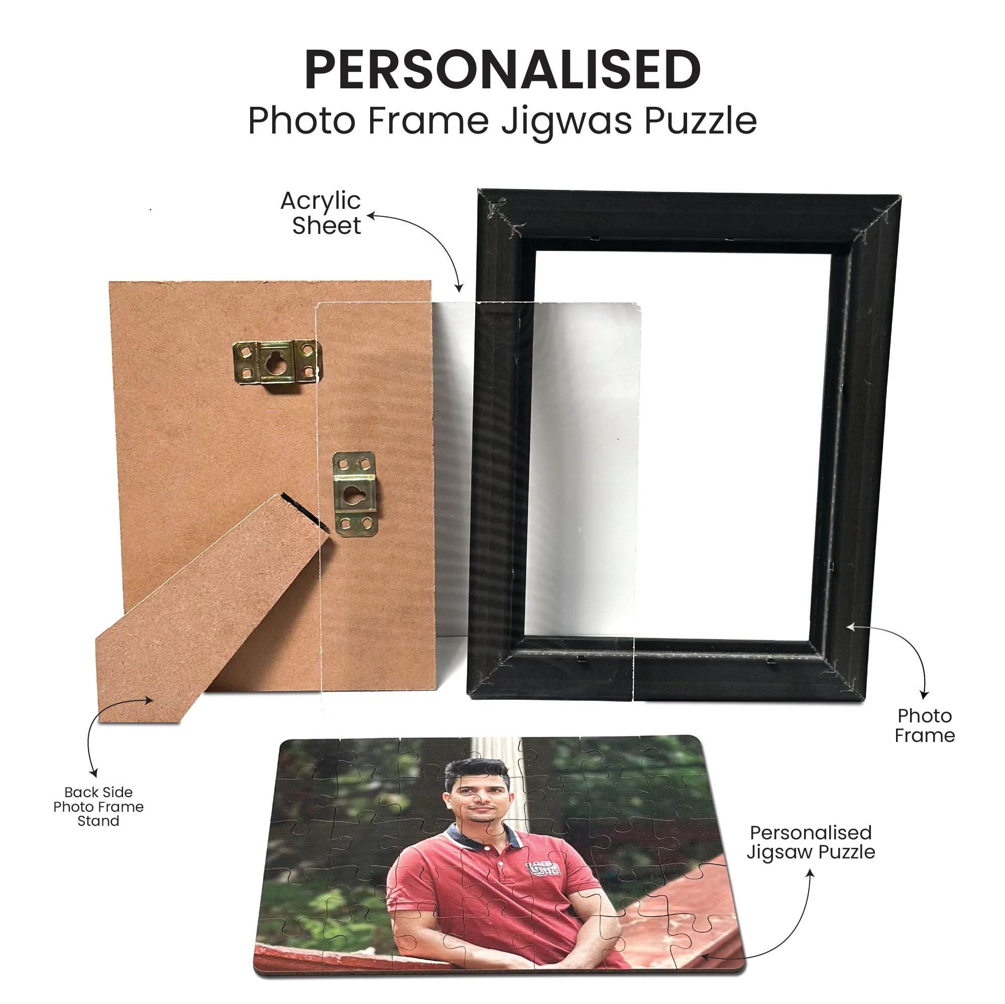 Personalised Jigsaw Puzzle Wooden Photoframe - Image 3