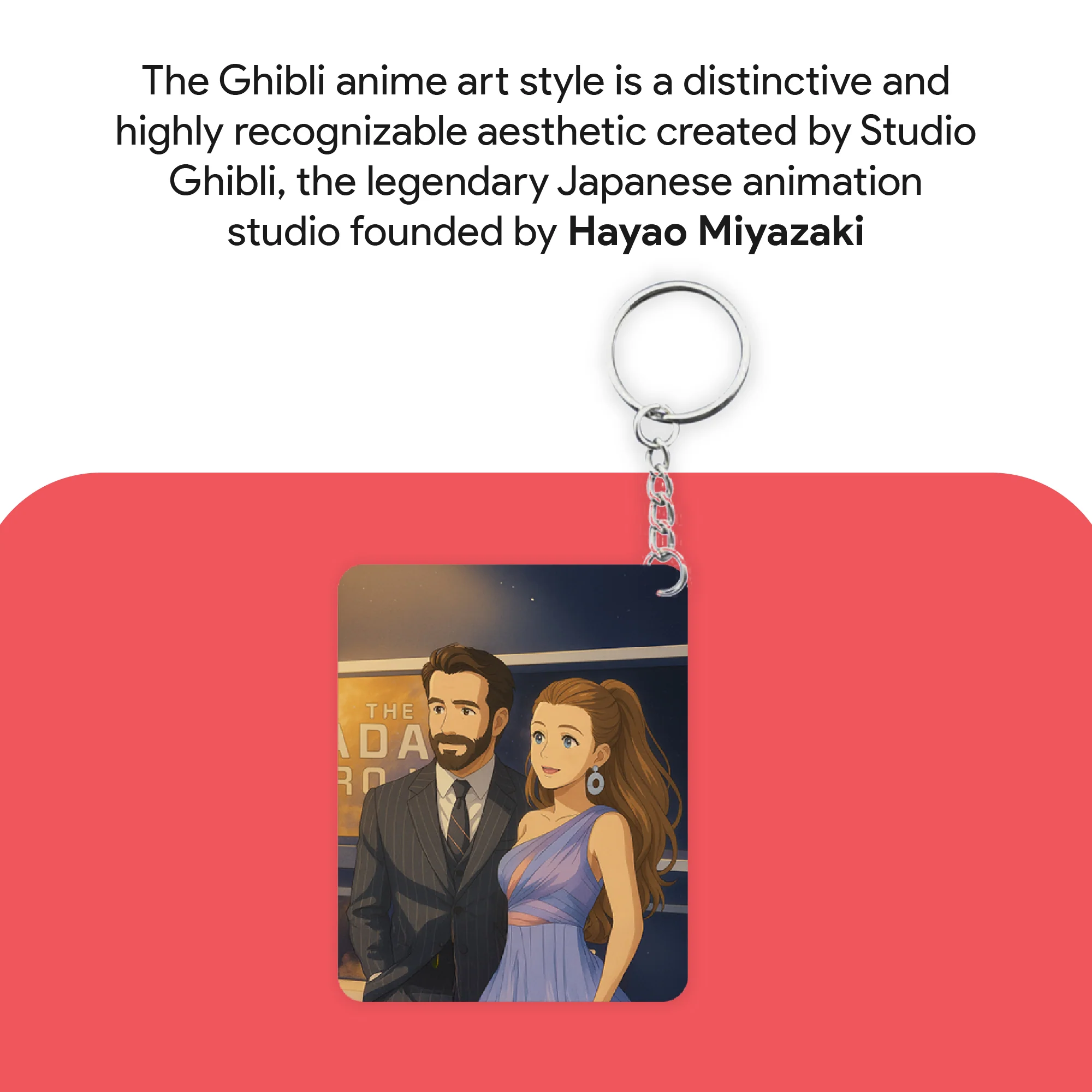 Personalized Couple Acrylic Ghibli Anime Art Style Keychain - Image 5