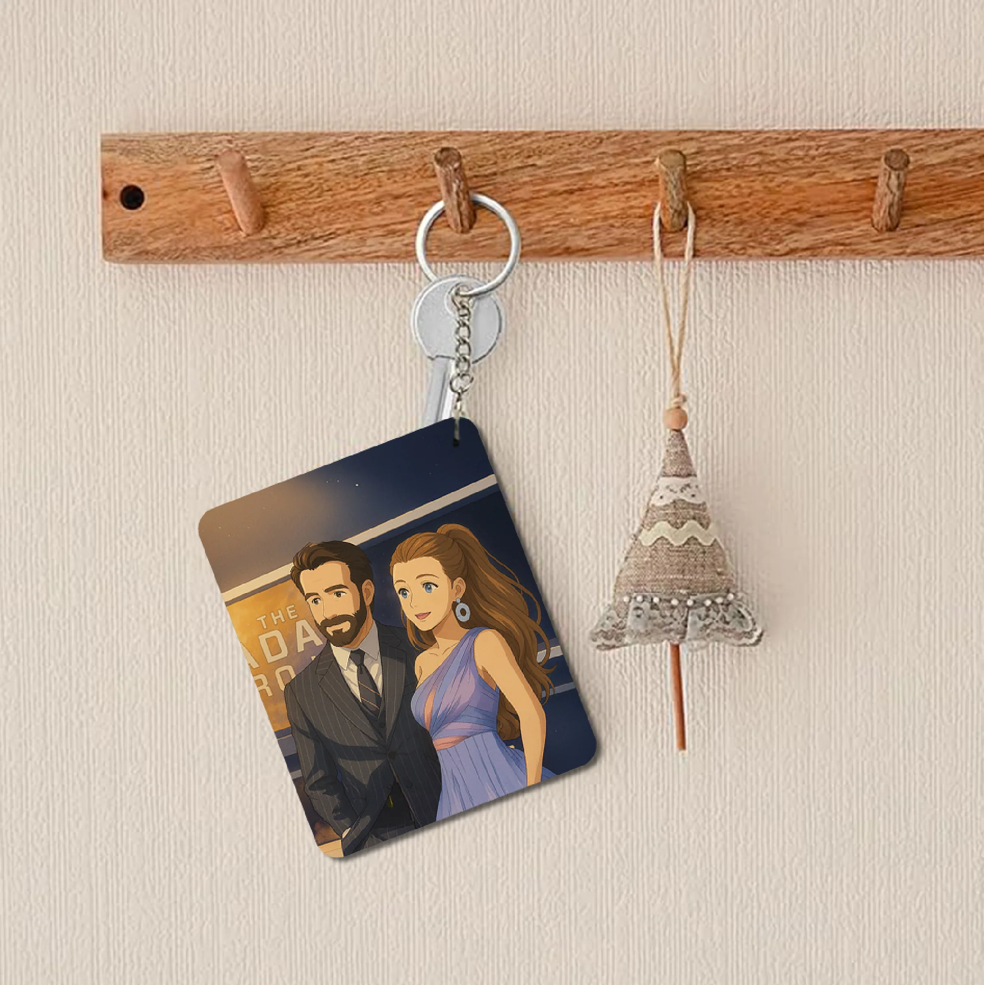 Personalized Couple Acrylic Ghibli Anime Art Style Keychain - Image 7