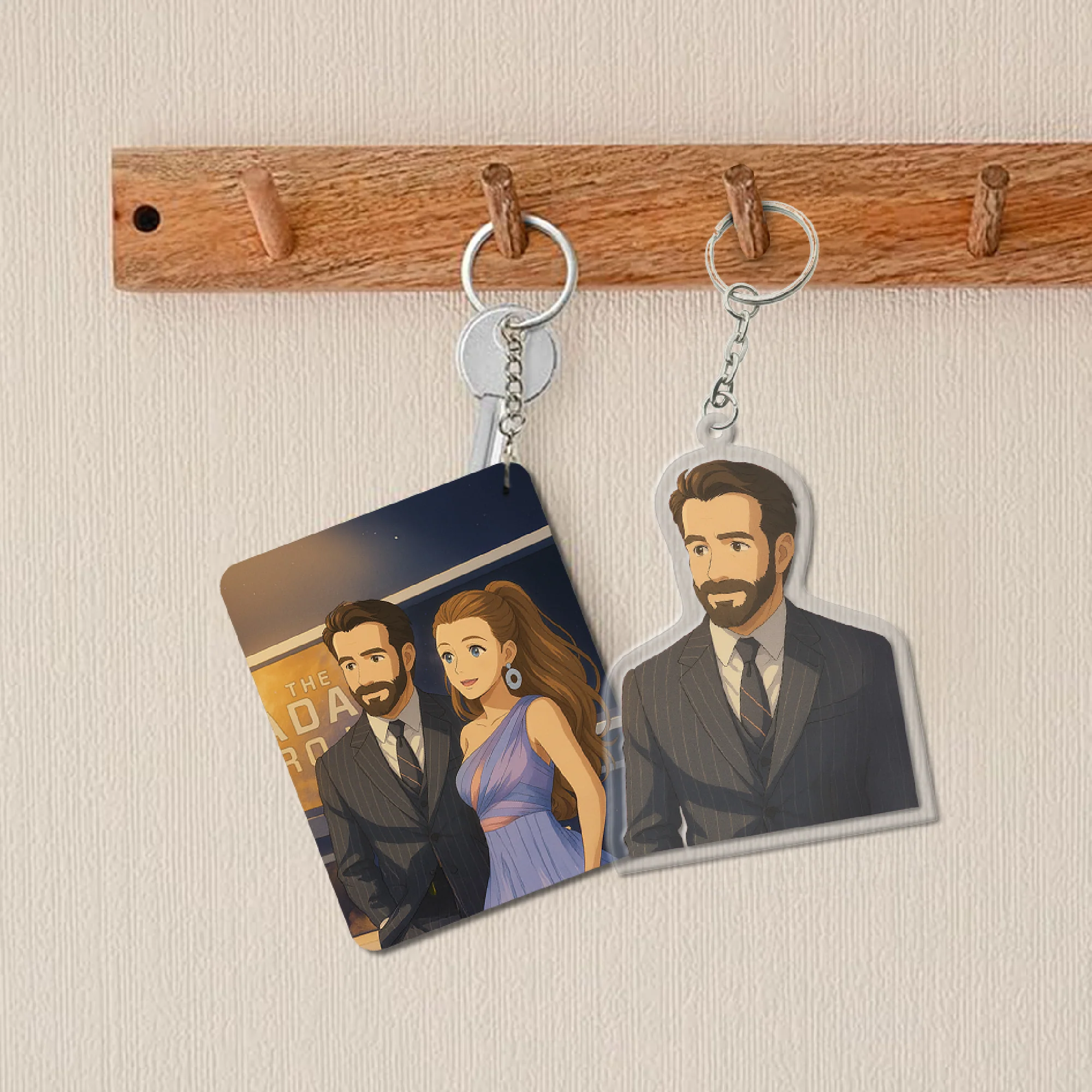 Personalized Couple Acrylic Ghibli Anime Art Style Keychain – Set of 2 - Image 7