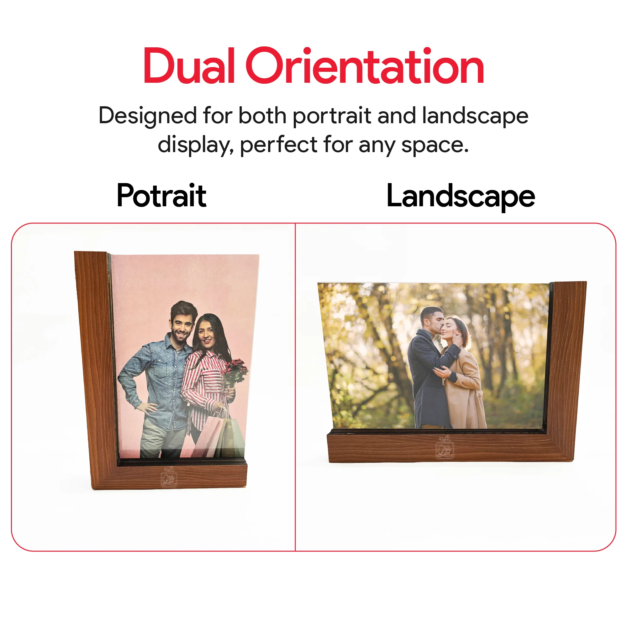 Premium Wooden Photo Frame – Dual Orientation Display - Image 4