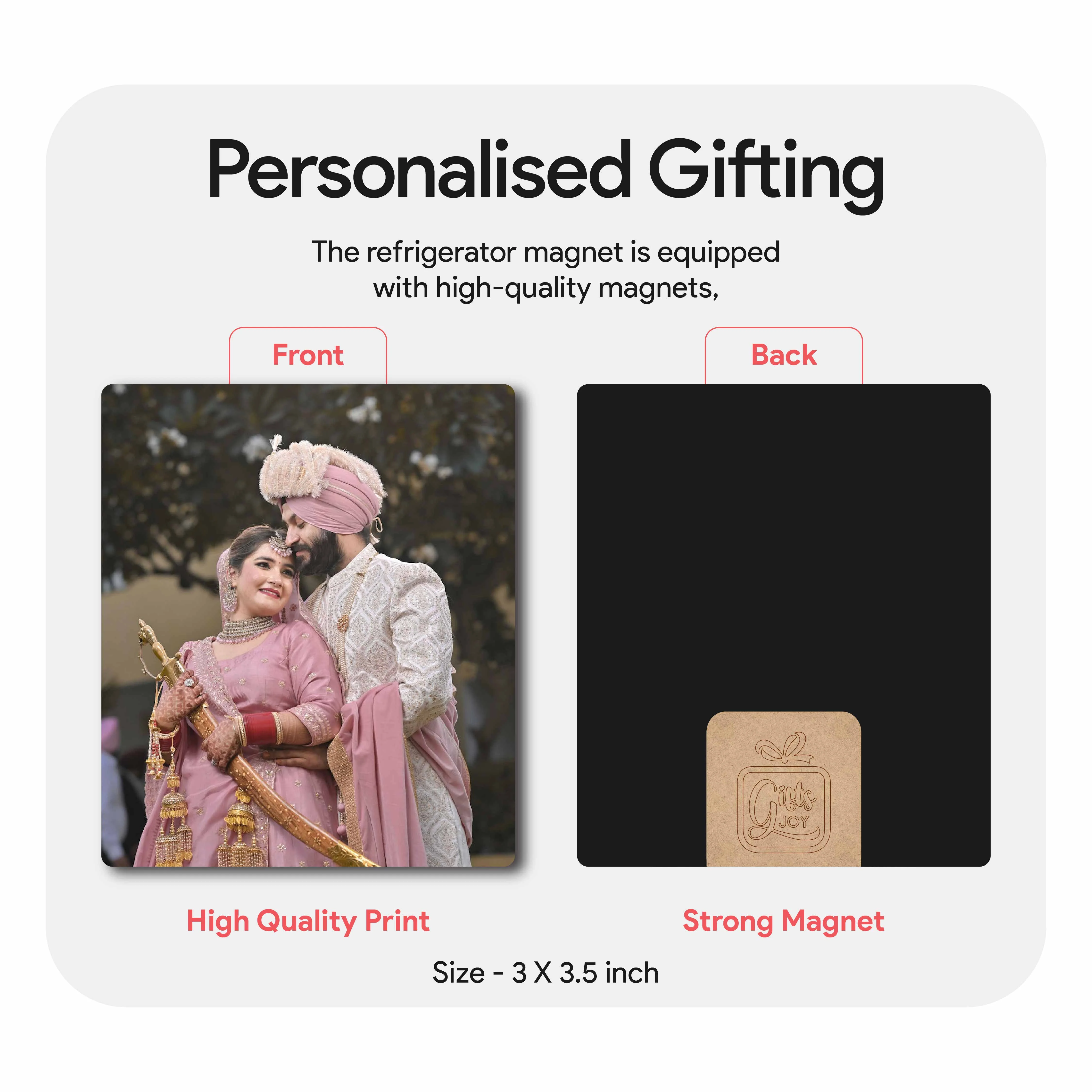 Personalised Wooden Photo Fridge Magnet Set of 4 : 3 X 3.5 inch - Image 4