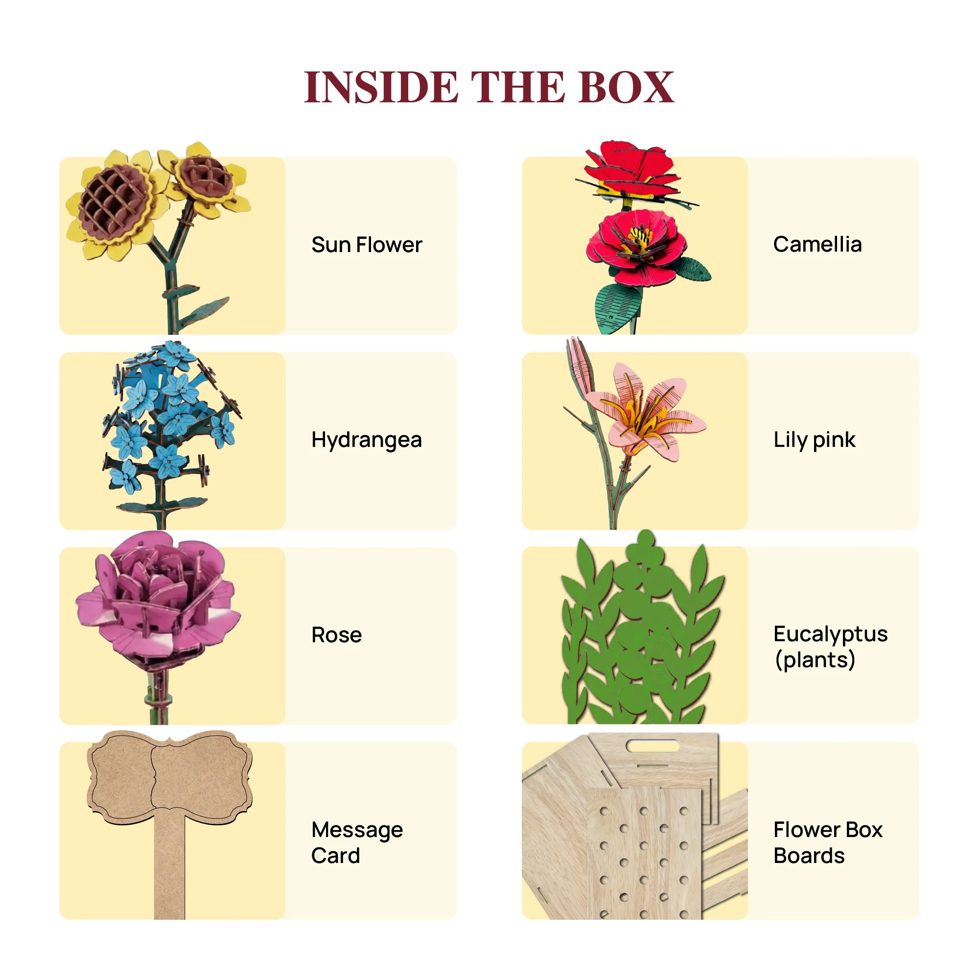 Wooden Bloom Box – Everlasting Wooden Flower Arrangement for Table Décor - Image 4
